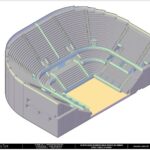 Ricostruzione in 3D dello Stadio centrale del Tennis a Roma.